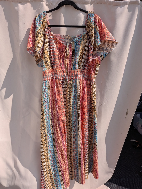 Dresses & Skirts - Boho Striped Multicolor Midi Dress